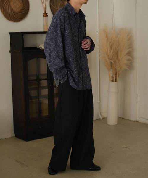 epnok（エプノック）の「ツイードネップルーズシャツ（シャツ/ブラウス・メンズ・ブルー/グレー/ブラック・MEDIUM/SMALL/LARGE）」の18枚目の写真