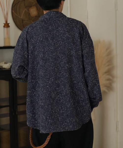 epnok（エプノック）の「ツイードネップルーズシャツ（シャツ/ブラウス・メンズ・ブルー/グレー/ブラック・MEDIUM/SMALL/LARGE）」の15枚目の写真