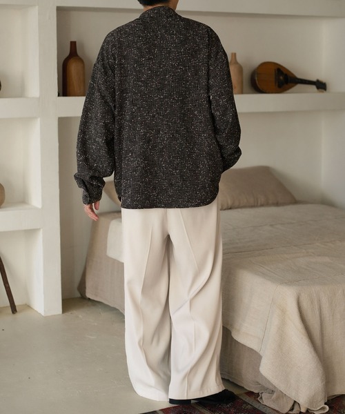 epnok（エプノック）の「ツイードネップルーズシャツ（シャツ/ブラウス・メンズ・ブルー/グレー/ブラック・MEDIUM/SMALL/LARGE）」の8枚目の写真