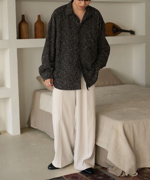 epnok（エプノック）の「ツイードネップルーズシャツ（シャツ/ブラウス・メンズ・ブルー/グレー/ブラック・MEDIUM/SMALL/LARGE）」の5枚目の写真