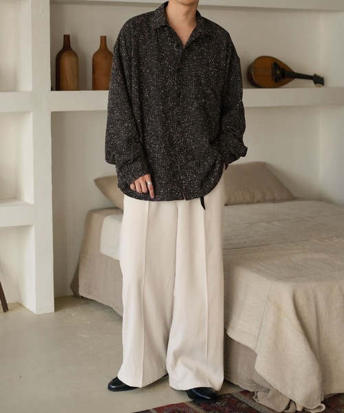 epnok（エプノック）の「ツイードネップルーズシャツ（シャツ/ブラウス・メンズ・ブルー/グレー/ブラック・MEDIUM/SMALL/LARGE）」の6枚目の写真