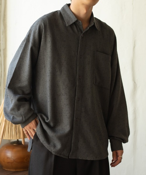 epnok（エプノック）の「ツイードネップルーズシャツ（シャツ/ブラウス・メンズ・ブルー/グレー/ブラック・MEDIUM/SMALL/LARGE）」の22枚目の写真