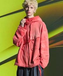 《UNISEX》Sandblasting Sweat Prime-Over Salvage Parka/サンドブラスティングスウェットプライムオーバーサルベージパーカー【MAISON SPECIAL/メゾンスペシャル】
