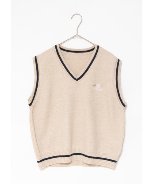 LOSUCA(ロスカ)の「ワンポイント刺繍入りラインVネックニットベスト / ワンポイント カレッジ スクール レトロ トラッド シティガール(ニット/セーター・レディース・オフホワイト/ネイビー/ベージュ・FREE)」の20枚目の写真