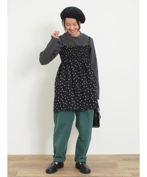 Samansa Mos2（サマンサ モスモス）の「【M/Lサイズ】起毛ストレッチテーパードパンツ（その他パンツ・レディース・グリーン/ダークブラウン/マスタード/ベージュ・M/L）」の8枚目の写真