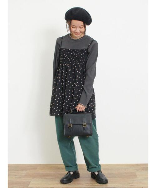 Samansa Mos2（サマンサ モスモス）の「【M/Lサイズ】起毛ストレッチテーパードパンツ（その他パンツ・レディース・グリーン/ダークブラウン/マスタード/ベージュ・M/L）」の9枚目の写真