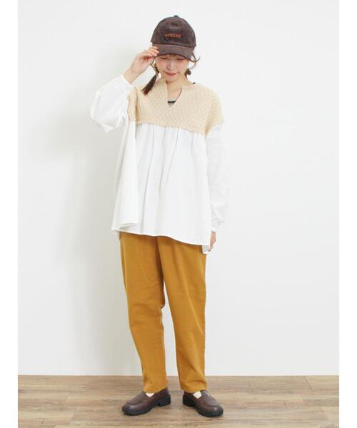 Samansa Mos2（サマンサ モスモス）の「【M/Lサイズ】起毛ストレッチテーパードパンツ（その他パンツ・レディース・グリーン/ダークブラウン/マスタード/ベージュ・M/L）」の16枚目の写真