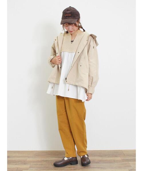 Samansa Mos2（サマンサ モスモス）の「【M/Lサイズ】起毛ストレッチテーパードパンツ（その他パンツ・レディース・グリーン/ダークブラウン/マスタード/ベージュ・M/L）」の18枚目の写真