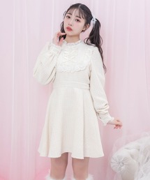 Honey cinnamon 3段フリルシフォンワンピース　ホワイト Honey Cinnamon（ハニーシナモン）の「3段フリルシフォン