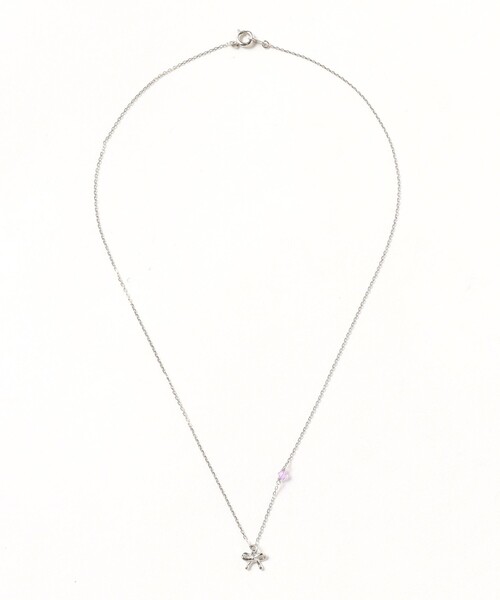 Ray BEAMS(レイビームス)の「リボン & ストーン ネックレス(ネックレス・レディース・シルバー/ゴールド・ONE SIZE)」の3枚目の写真