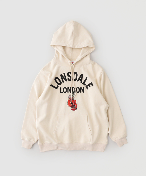 LONSDALE（ロンズデール）の「LONSDALE / ロンズデール 417別注 SWEAT HOODIE（パーカー・メンズ・ブラック/ホワイト・MEDIUM/LARGE）」の4枚目の写真