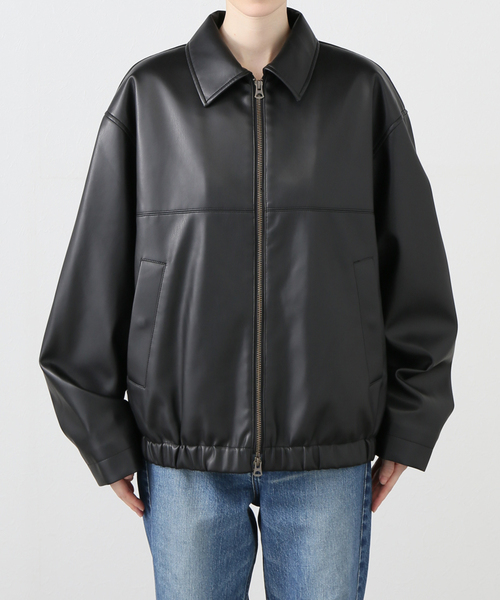 FRAMeWORK（フレームワーク）の「フェイクレザーフライトジャケット（ライダースジャケット・レディース・ブラック・FREE）」の11枚目の写真
