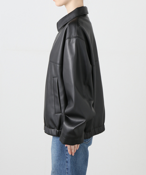 FRAMeWORK（フレームワーク）の「フェイクレザーフライトジャケット（ライダースジャケット・レディース・ブラック・FREE）」の12枚目の写真