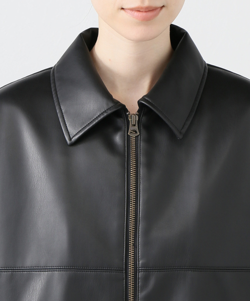 FRAMeWORK（フレームワーク）の「フェイクレザーフライトジャケット（ライダースジャケット・レディース・ブラック・FREE）」の14枚目の写真