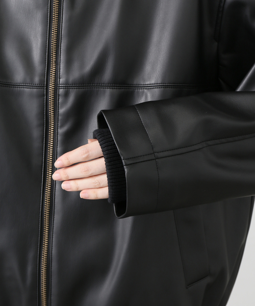 FRAMeWORK（フレームワーク）の「フェイクレザーフライトジャケット（ライダースジャケット・レディース・ブラック・FREE）」の17枚目の写真