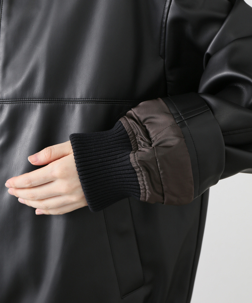 FRAMeWORK（フレームワーク）の「フェイクレザーフライトジャケット（ライダースジャケット・レディース・ブラック・FREE）」の18枚目の写真