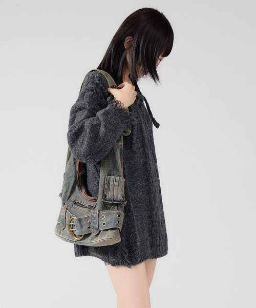 【RAIVE】★Leo Shoulder Bag レオパードデニムショルダーバッグ 8548db7f26cca968625742b12a56c1