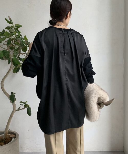 WEB限定】バック切替オーバーサイズチュニック（ニット/セーター