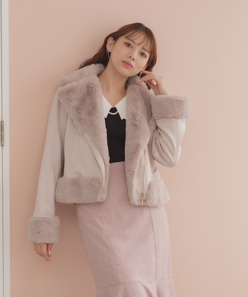 【セール】スエードファーライダースブルゾン（ライダースジャケット）｜ASTORIA ODIER（アストリアオディール）