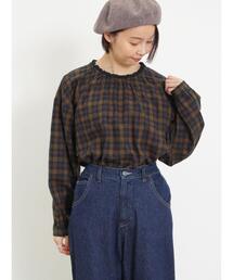 Samansa Mos2 | 襟レースプルオーバーブラウス(シャツ/ブラウス)