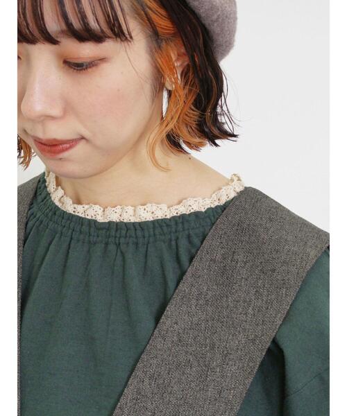 Samansa Mos2(サマンサ モスモス)の「襟レースプルオーバーブラウス(シャツ/ブラウス・レディース・ベージュ/ブラック/グリーン/キナリ・F)」の6枚目の写真