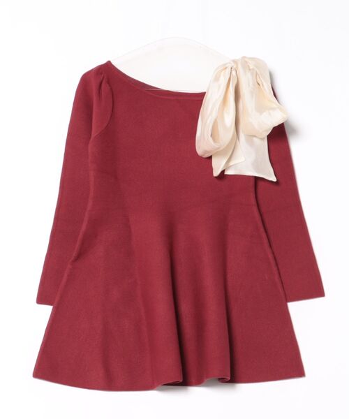 one after another NICE CLAUP(ワンアフターアナザーナイスクラップ)の「【Holiday collection】肩リボンワンピース(ワンピース・レディース・杢グレー/アイボリー/ブラック/レッド・FREE)」の4枚目の写真