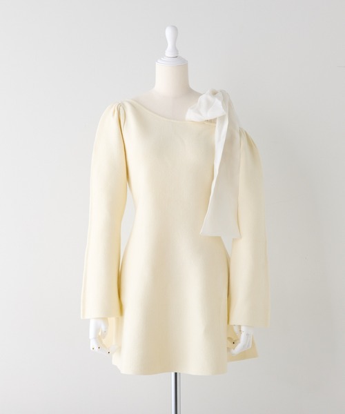 one after another NICE CLAUP(ワンアフターアナザーナイスクラップ)の「【Holiday collection】肩リボンワンピース(ワンピース・レディース・杢グレー/アイボリー/ブラック/レッド・FREE)」の18枚目の写真