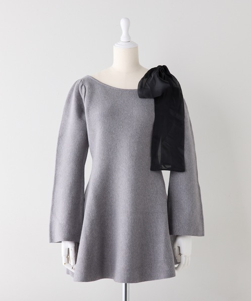 one after another NICE CLAUP(ワンアフターアナザーナイスクラップ)の「【Holiday collection】肩リボンワンピース(ワンピース・レディース・杢グレー/アイボリー/ブラック/レッド・FREE)」の17枚目の写真