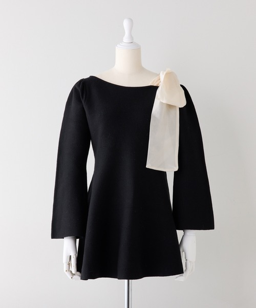 one after another NICE CLAUP(ワンアフターアナザーナイスクラップ)の「【Holiday collection】肩リボンワンピース(ワンピース・レディース・杢グレー/アイボリー/ブラック/レッド・FREE)」の16枚目の写真