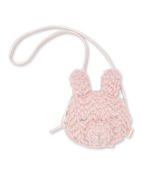 SLAP SLIP（スラップスリップ）の「ウサギネコアニマルフェイスモチーフショルダーポシェット（ショルダーバッグ・キッズ・オフホワイト/ピンク・FREE）」の2枚目の写真