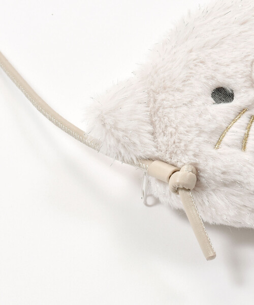 SLAP SLIP（スラップスリップ）の「ウサギネコアニマルフェイスモチーフショルダーポシェット（ショルダーバッグ・キッズ・オフホワイト/ピンク・FREE）」の6枚目の写真