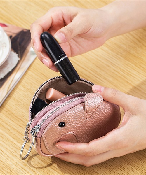 SB)【本革】ゾウさん ダブルポケット スマートキーケース（キーケース