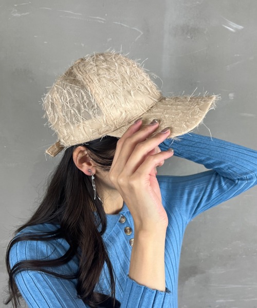 Loco Ocean（ロコオーシャン）の「シャギーキャップ ファーキャップ 野球帽（キャップ・レディース・ベージュ/ブラック・ONE SIZE）」の2枚目の写真