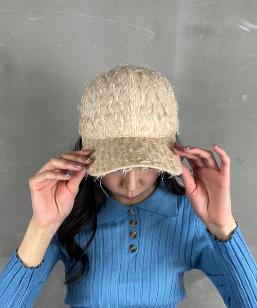 Loco Ocean（ロコオーシャン）の「シャギーキャップ ファーキャップ 野球帽（キャップ・レディース・ベージュ/ブラック・ONE SIZE）」の12枚目の写真