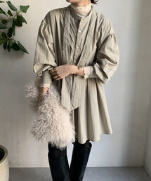 【WEB限定】前後2WAY棒タイチュニックブラウス