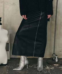 THE MILES(U }CY)THEODORIC.dy Zip Long Leather SKWbvOU[XJ[g(XJ[g)