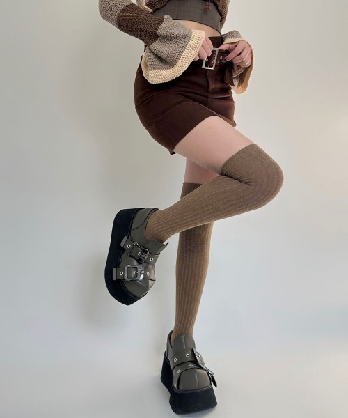 Miniministore(ミニミニストア)の「ニーハイソックス 韓国風くしゅくしゅ靴下(ソックス/靴下・レディース・ダークベージュ/ブラウン/ホワイト/グレー/ブラック/ライトベージュ・FREE)」の17枚目の写真