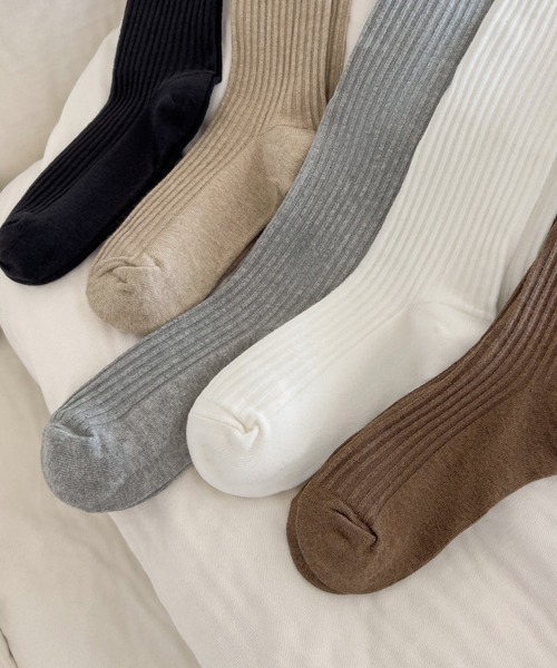 Miniministore(ミニミニストア)の「ニーハイソックス 韓国風くしゅくしゅ靴下(ソックス/靴下・レディース・ダークベージュ/ブラウン/ホワイト/グレー/ブラック/ライトベージュ・FREE)」の10枚目の写真