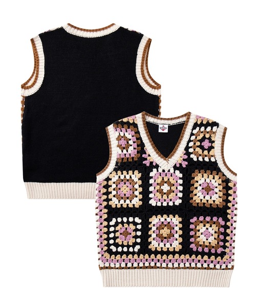 HOOK -original- 配色ハンドニットクロシェベスト（ベスト）｜HOOK（フック） 6,369円