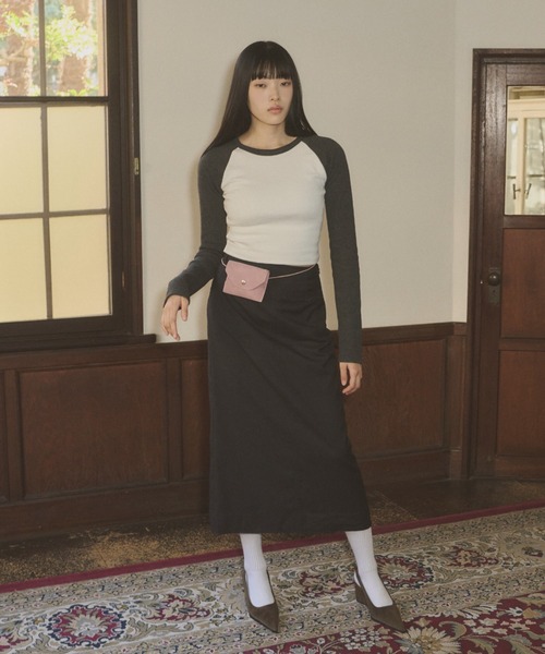 GIUNON（ジウノン）の「long sleeve raglan t / ロングスリーブラグランTシャツ（Tシャツ/カットソー・レディース・グレー/ネイビー・FREE）」の7枚目の写真