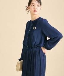 高身長 ピンタックプリーツワンピース(トールサイズ)