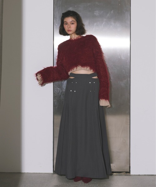 loin nuit（ロワンニュイ）の「shaggy back ribbon knit/シャギーバックリボンニット（ニット/セーター・レディース・グレー/グリーン/ボルドー・FREE）」の11枚目の写真