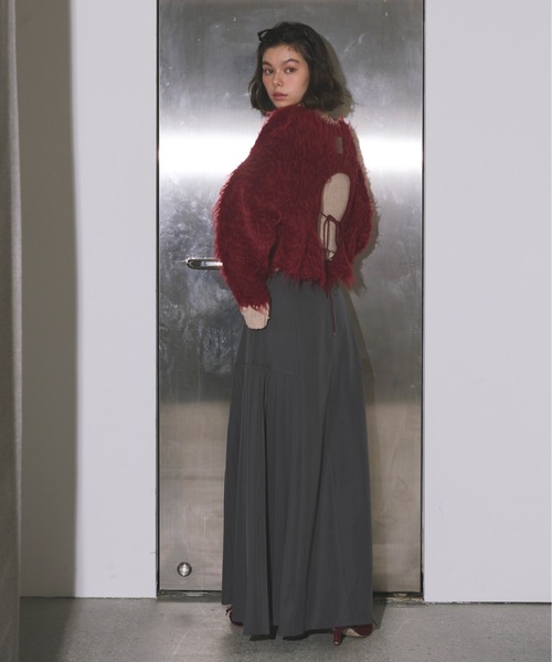 ニット セーター shaggy back ribbon knit/シャギーバックリボンニット レディース shaggy back ribbon knit/シャギーバックリボンニット（ニット