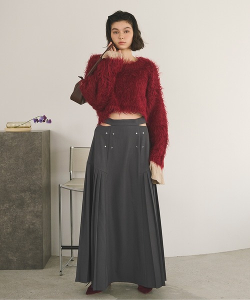 ニット セーター shaggy back ribbon knit/シャギーバックリボンニット レディース shaggy back ribbon knit/シャギーバックリボンニット（ニット