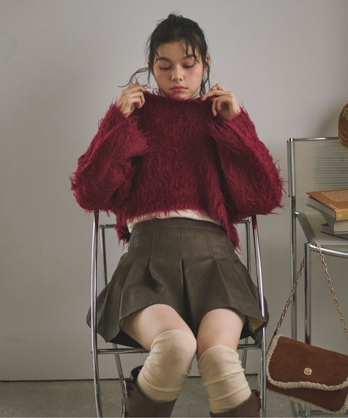 セール】shaggy back ribbon knit/シャギーバックリボンニット（ニット