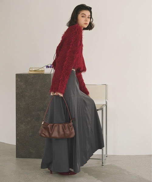 loin nuit（ロワンニュイ）の「shaggy back ribbon knit/シャギーバックリボンニット（ニット/セーター・レディース・グレー/グリーン/ボルドー・FREE）」の10枚目の写真