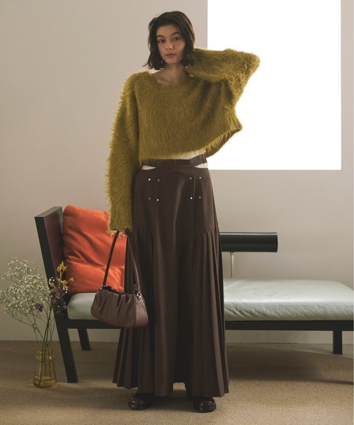 ニット セーター shaggy back ribbon knit/シャギーバックリボンニット レディース shaggy back ribbon knit/シャギーバックリボンニット（ニット