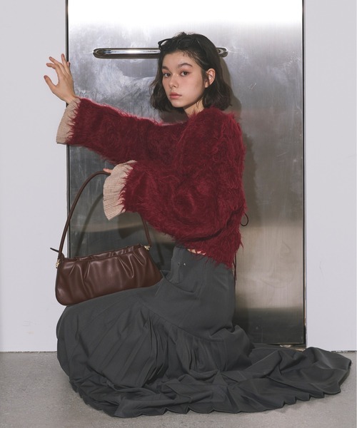 専用✨美品✨bow.a ボウエー　バックリボン　バックオープン　ニット　シャギー セール】shaggy back ribbon knit/シャギーバックリボンニット（ニット