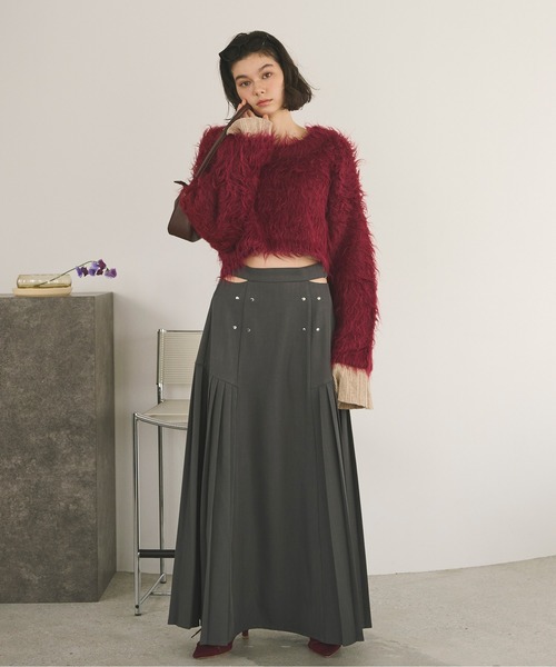 セール】shaggy back ribbon knit/シャギーバックリボンニット（ニット