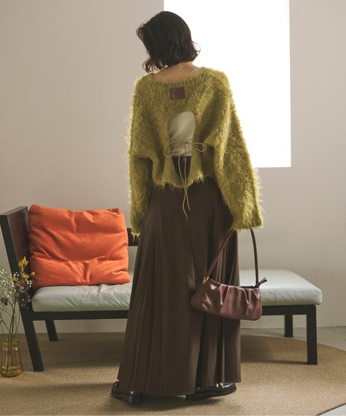 専用✨美品✨bow.a ボウエー　バックリボン　バックオープン　ニット　シャギー セール】shaggy back ribbon knit/シャギーバックリボンニット（ニット